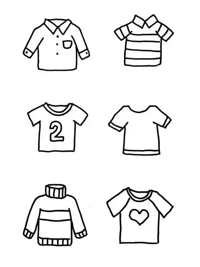 儿童t恤衫简笔画（各种衣服简笔画教程，开脑益智，宝宝都爱画）